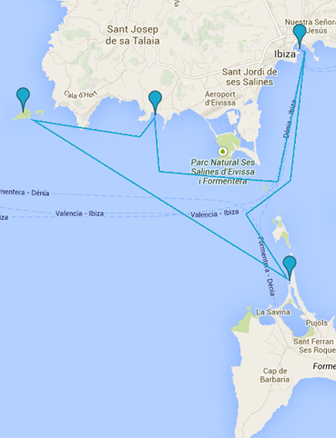 Rutas en barco ibiza y Formentera
