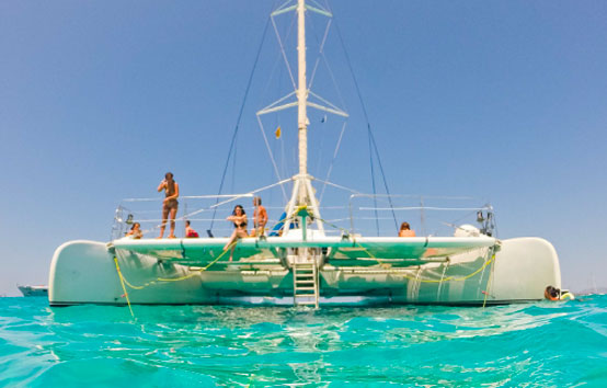ibiza charter catamaran events 100 people