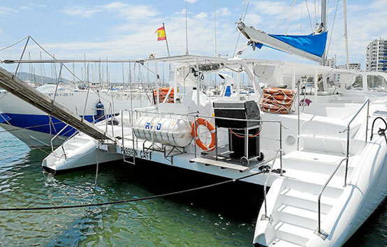 Catamaran charter in Ibiza 80 people