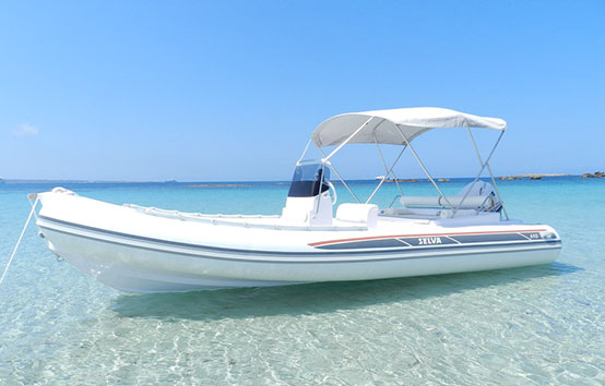 Ibiza inflatable boat charter Selva D650 ds