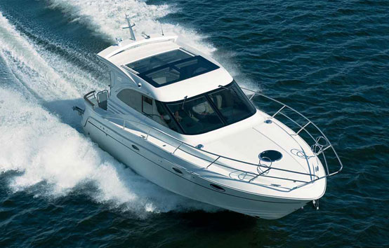 Galeon 330 ht on charter in ibiza waters