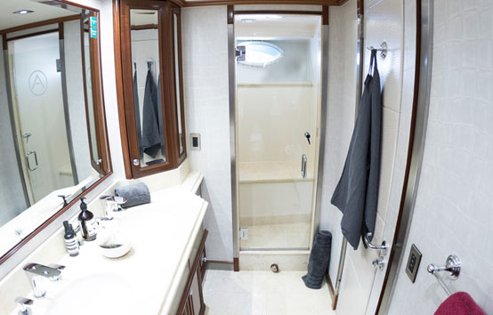 Ibiza Yacht Charter Palmer Johnson 120 bathroom