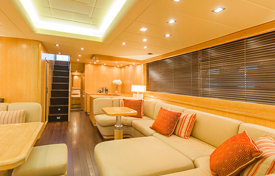 Ibiza Yacht Charter Mangusta 80 Interior