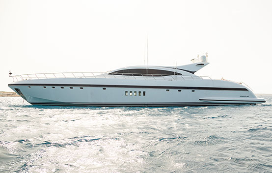 ibiza yacht charter Mangusta 108